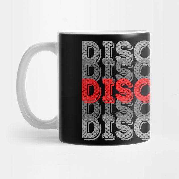 Disc Golf - Stacked red and grey text design by DigillusionStudio